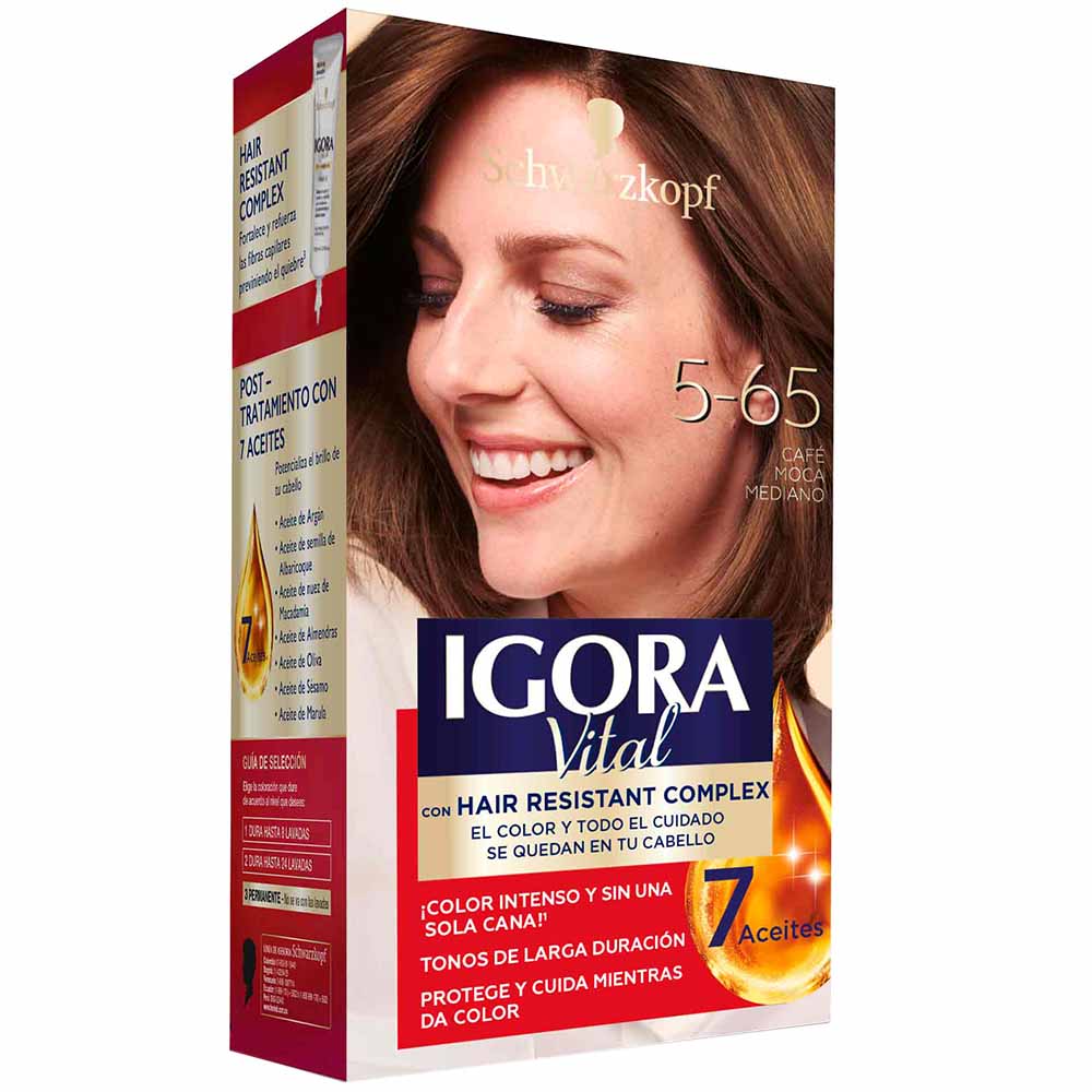 Tinte para Cabello IGORA Vital 565 Café Moca Mediano Caja