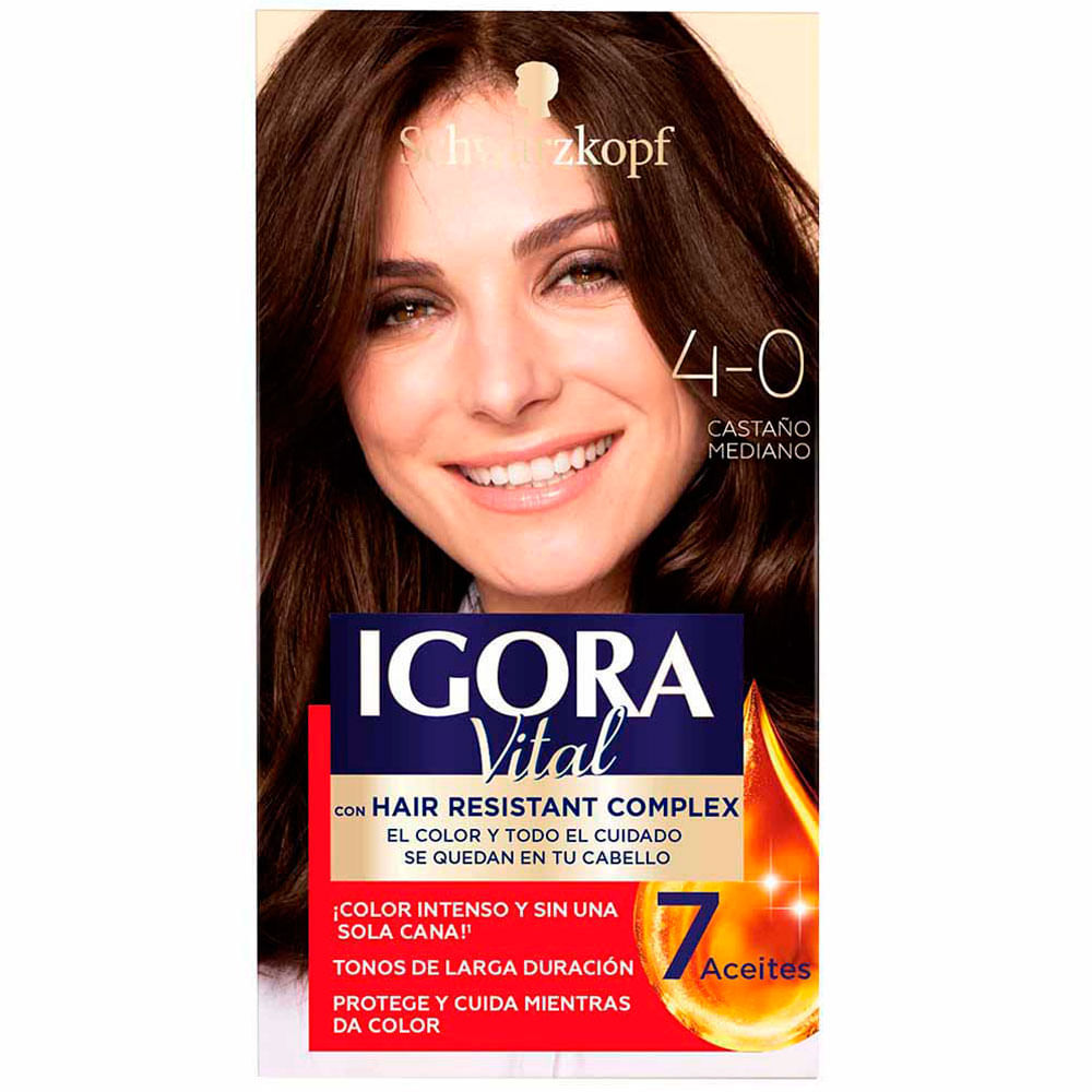 Tinte para Cabello IGORA Vital 40 Castaño Mediano Caja