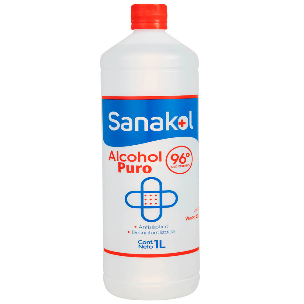 Alcohol Rectificado SANAKOL 96° Frasco 1L | plazaVea - Supermercado