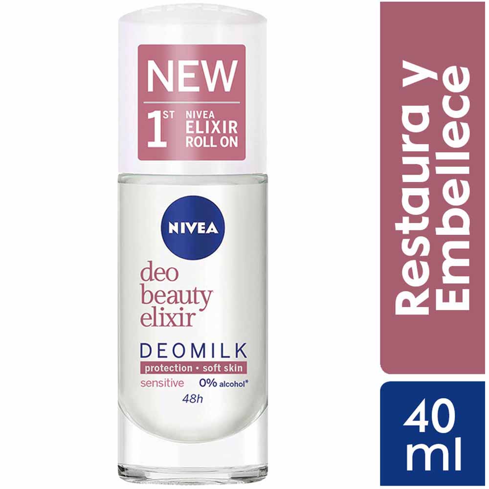 Desodorante Roll On Para Mujer NIVEA DeoMilk Sensitive Frasco 40ml ...