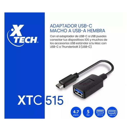 Adaptador usb 3.0 macho a hembra tipo L - Max Center