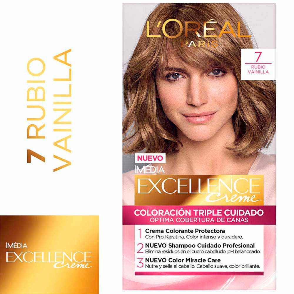 Tinte para Cabello EXCELLENCE Creme 7 Rubio Caja 1un
