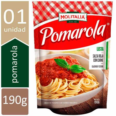 Salsa Roja Con Carne Molitalia Pomarola Doypack 190g Plazavea Supermercado