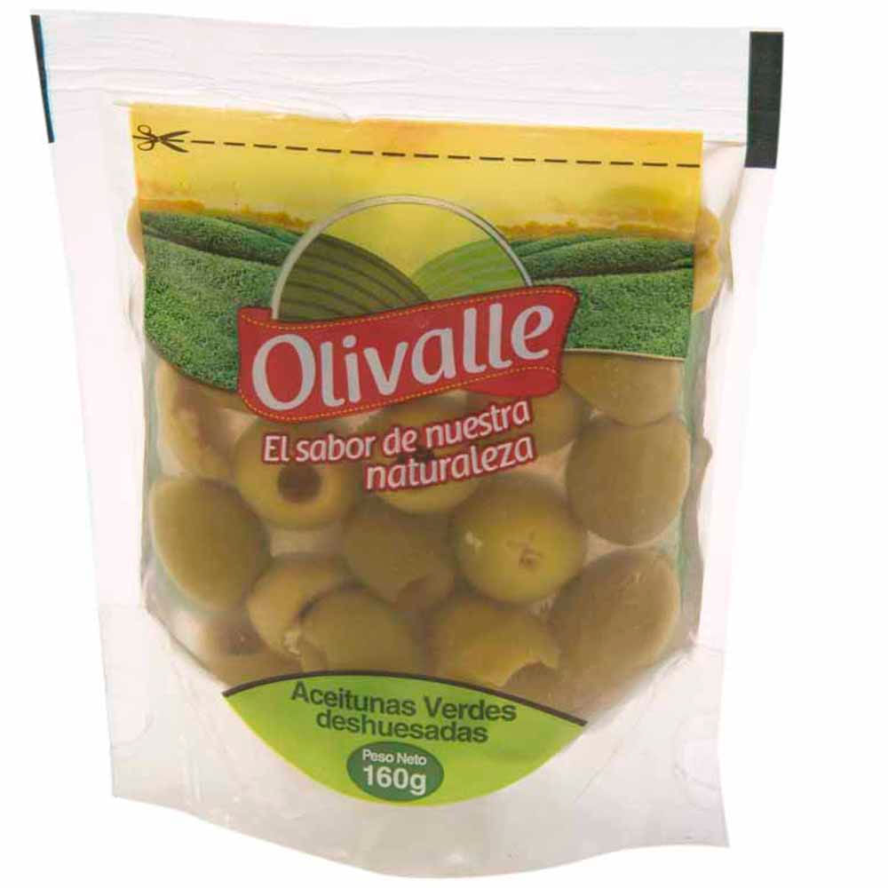 Aceitunas Verdes Deshuesadas OLIVALLE en Conserva Doypack 160g