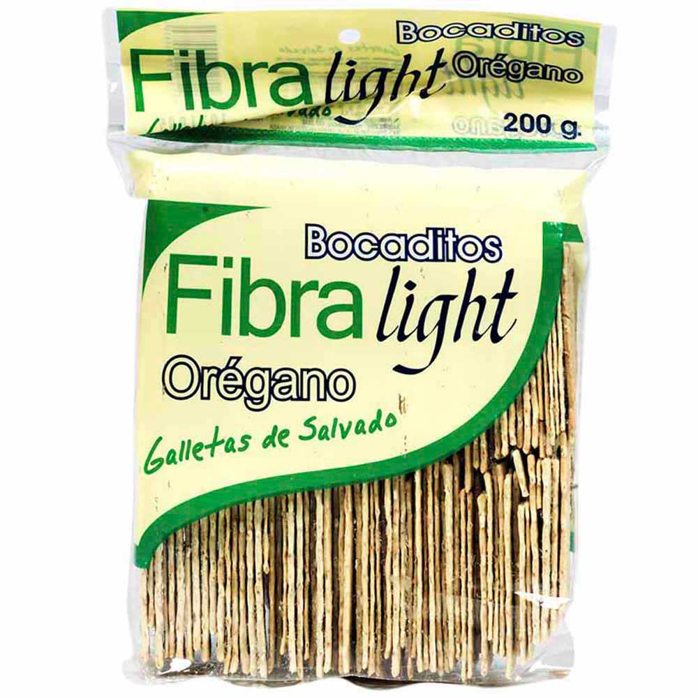 Galletas Integrales FIBRA LIGHT Bocaditos de Salvado con Orégano Paquete 200g