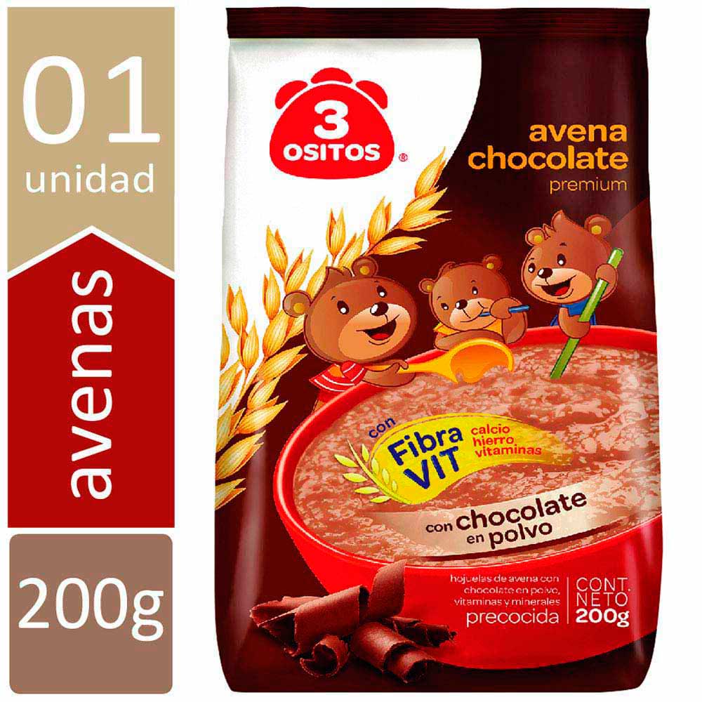 Avena Chocolate Premium 3 OSITOS Bolsa