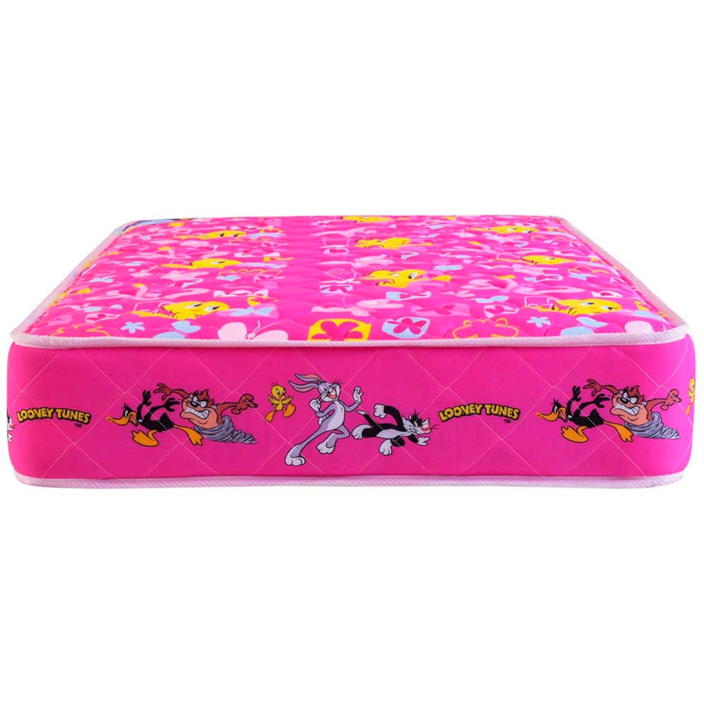 Colchón FORLI Looney Tunes Rosado 1.5 Plazas + 1 Almohada + Protector