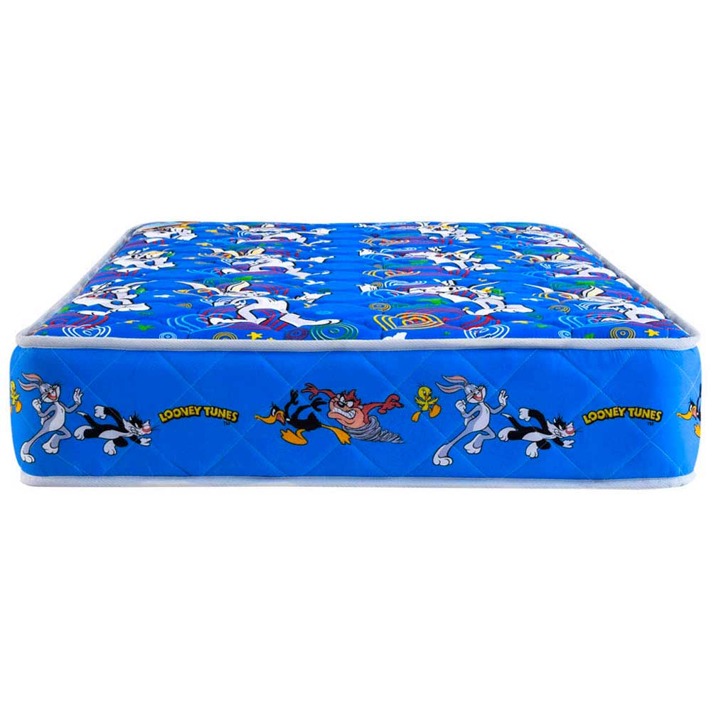 Colchón FORLI Looney Tunes Azul 1.5 Plazas + 1 Almohada + Protector