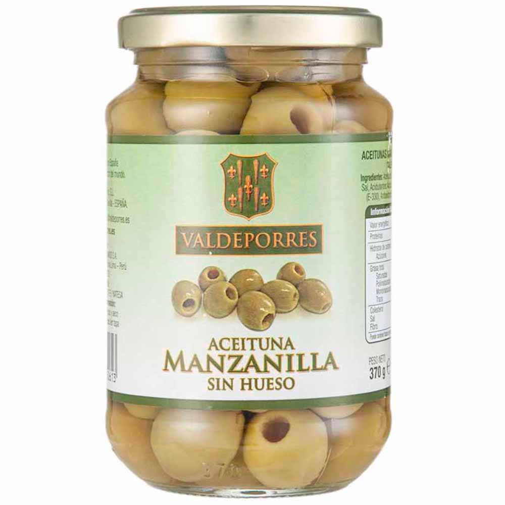 Aceitunas en Conserva VALDEPORRES Verdes sin Hueso Frasco 340g