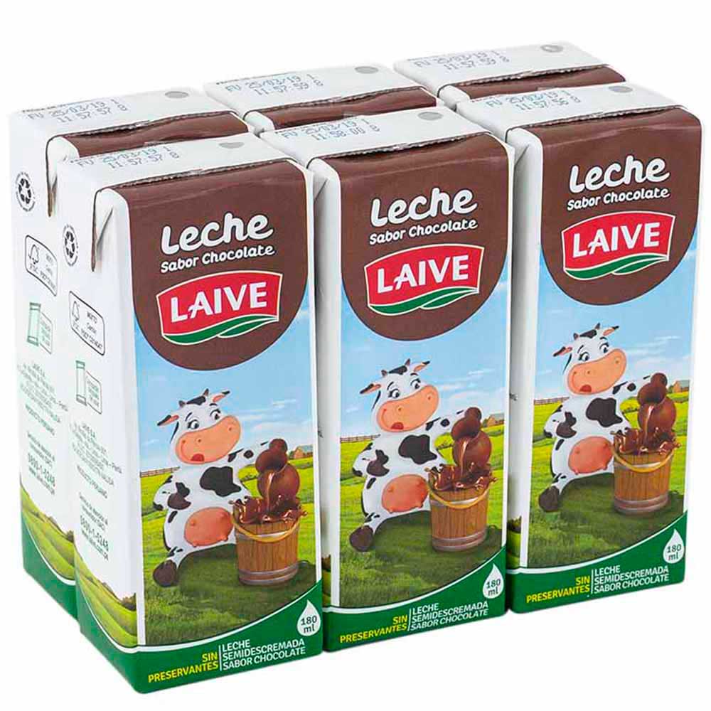 Leche Chocolatada LAIVE Semidescremada Caja 180ml Paquete 6un