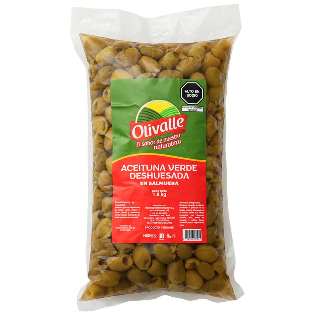 Aceituna Verde Deshuesada OLIVALLE Bolsa 1kg