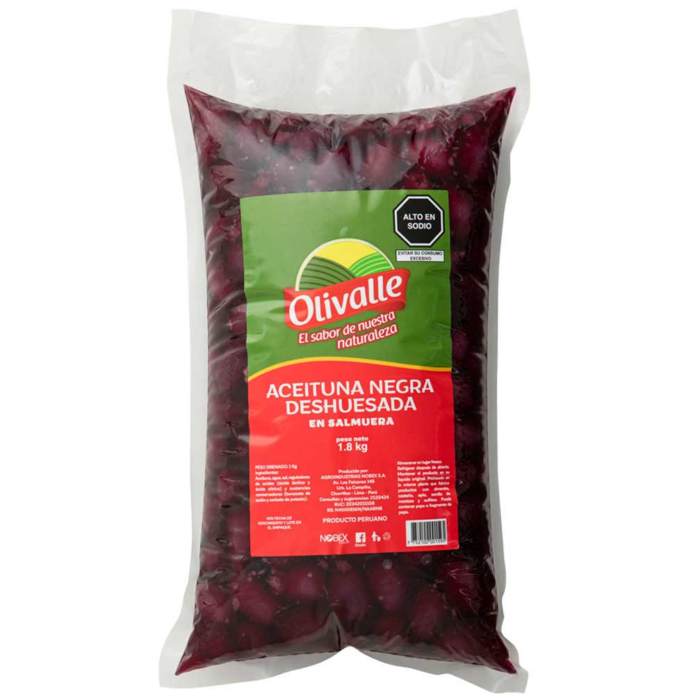 Aceituna Negra Deshuesada OLIVALLE Bolsa 1kg