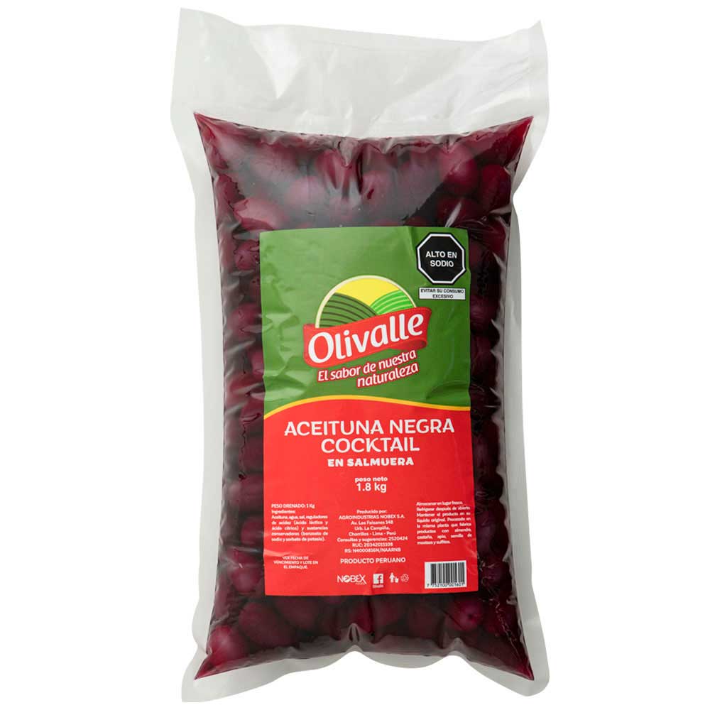 Aceituna Negra Entera Cocktail OLIVALLE Bolsa 1kg