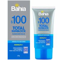 Bloqueador BAHIA Total Sunblock SPF100 Frasco 120g