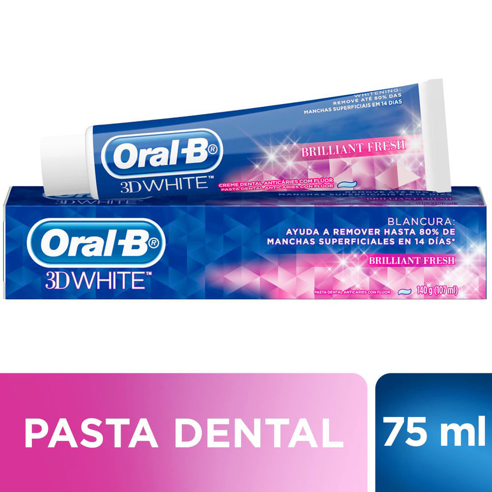 Pasta Dental ORAL B 3D White Brilliant Fresh Tubo 75ml | PlazaVea ...