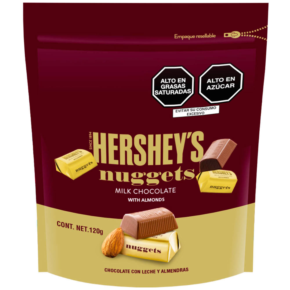 Chocolates HERSHEY'S Nuggets Almendra Bolsa 120g plazaVea Supermercado