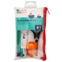 Pack CLASS & WORK 2 Lápices + 3 Bolígrafos + Resaltador + Tijera + Borrador