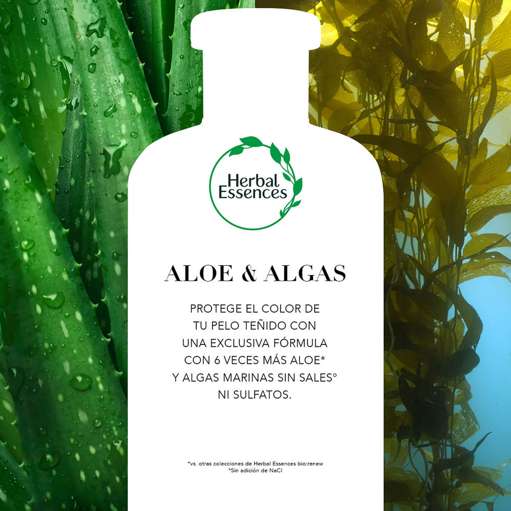 Shampoo HERBAL ESSENCES Bio:Renew 6X Aloe & Sea Kelp Frasco 400ml ...