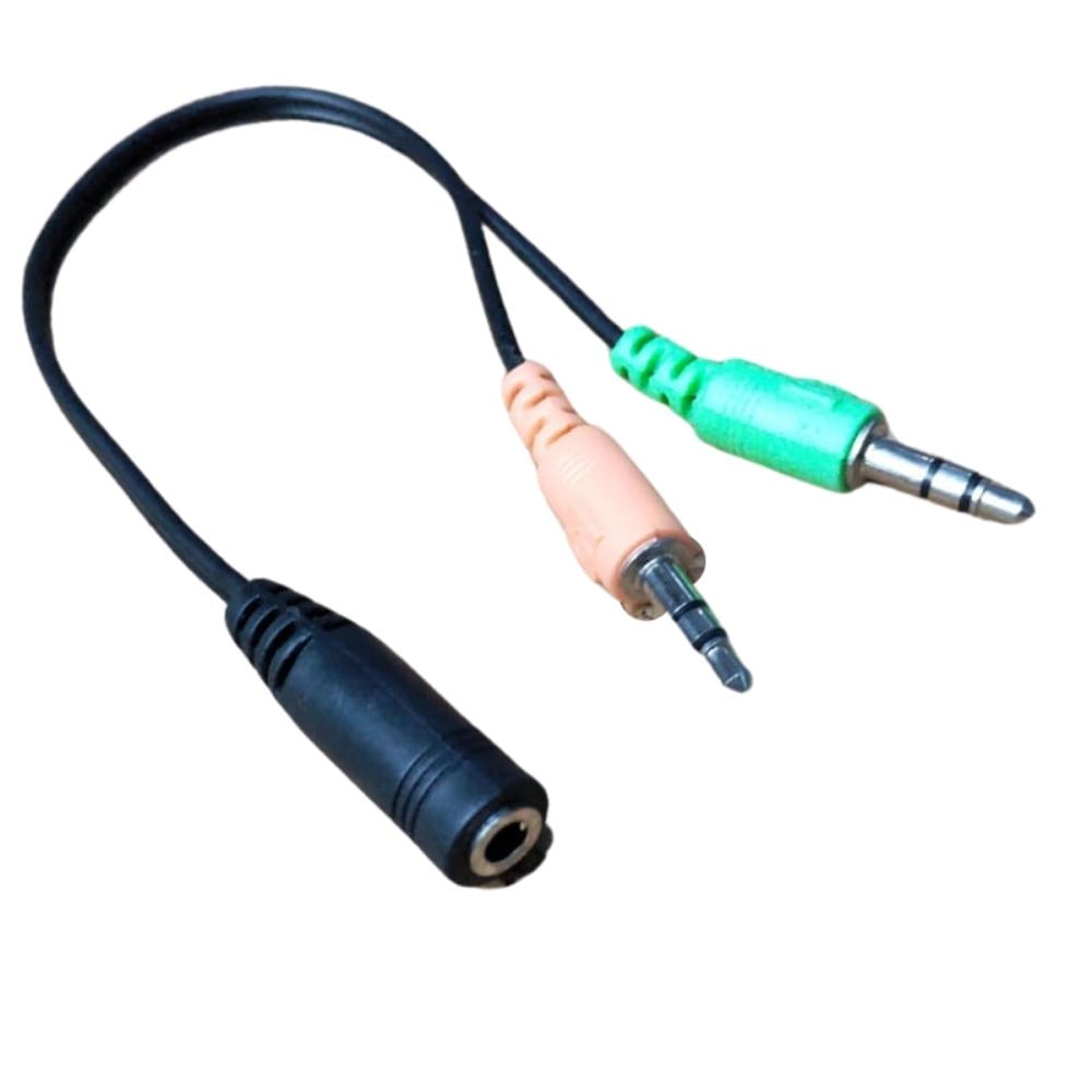Cable Adaptador Jack 35mm Hembra 3 Rayas A 2 Jack Macho 35mm Audio Y Micrófono Plazavea 