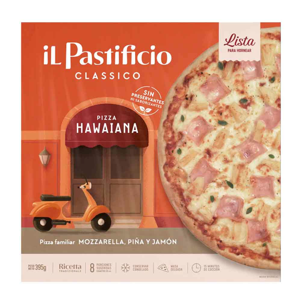 Pizza Familiar Hawaiana iL Pastificio 395 g