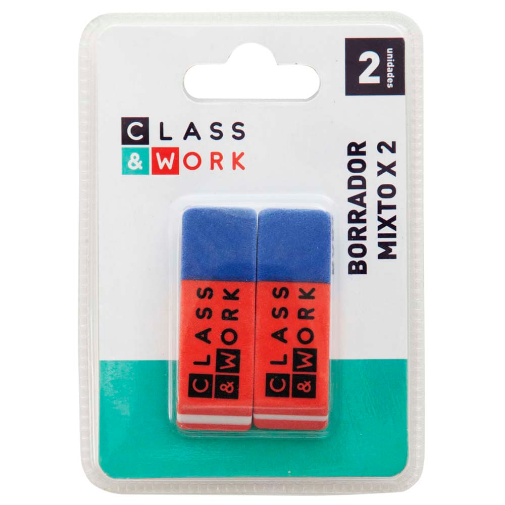 Borrador Doble CLASS&WORK Blíster 2un