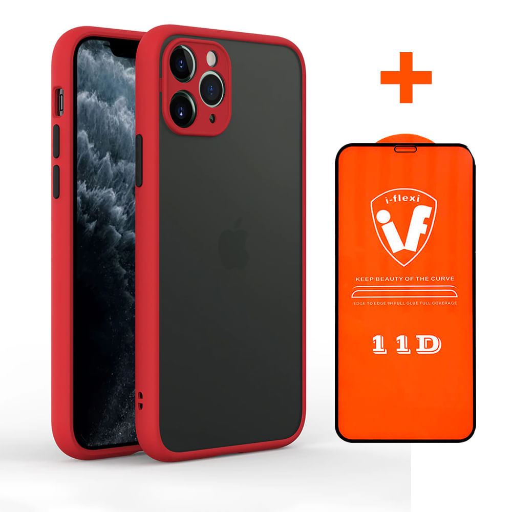 Combo Funda Case Ahumado Mate Rojo + Mica 11D para Xiaomi Redmi 9C  Resistente a Caidas y Golpes | plazaVea - Supermercado