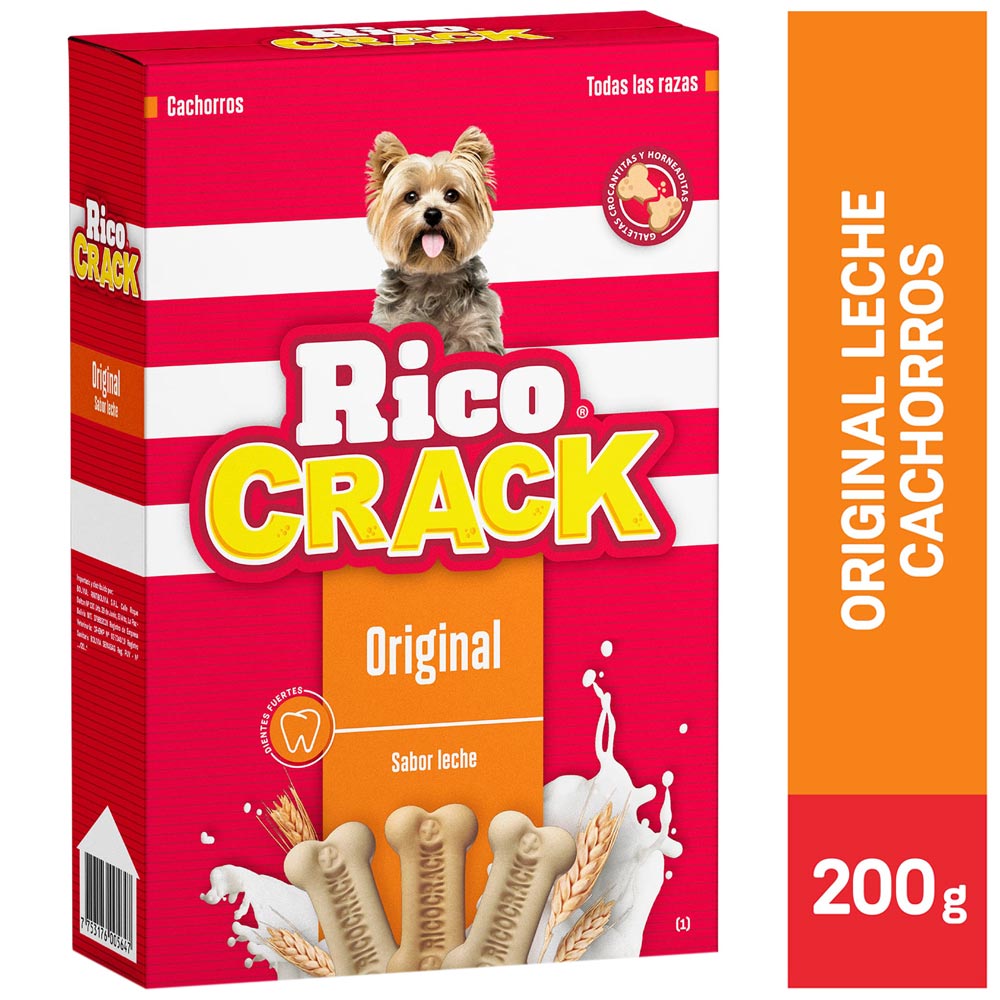 Alimento para Perro RICOCRACK Galletas Cachorro Sabor Leche Caja 200g