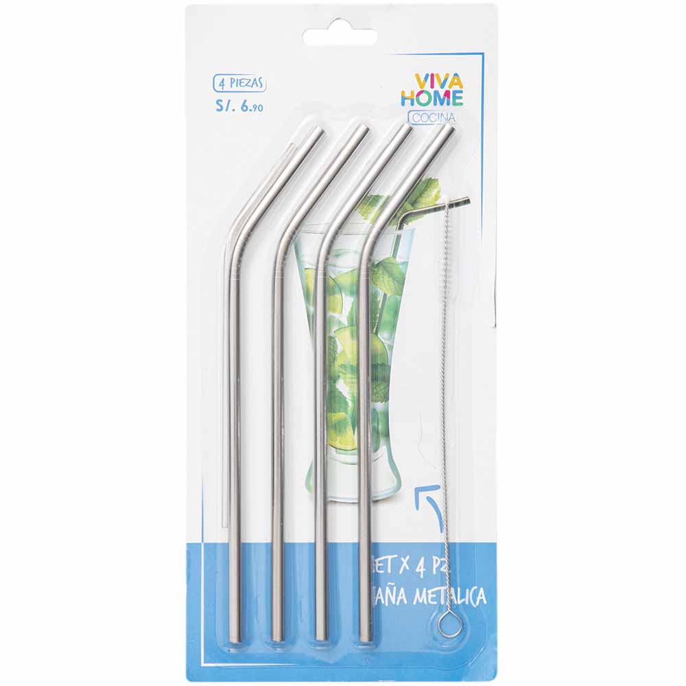 Set de Cañas Metálicas VIVA HOME Paquete 4un