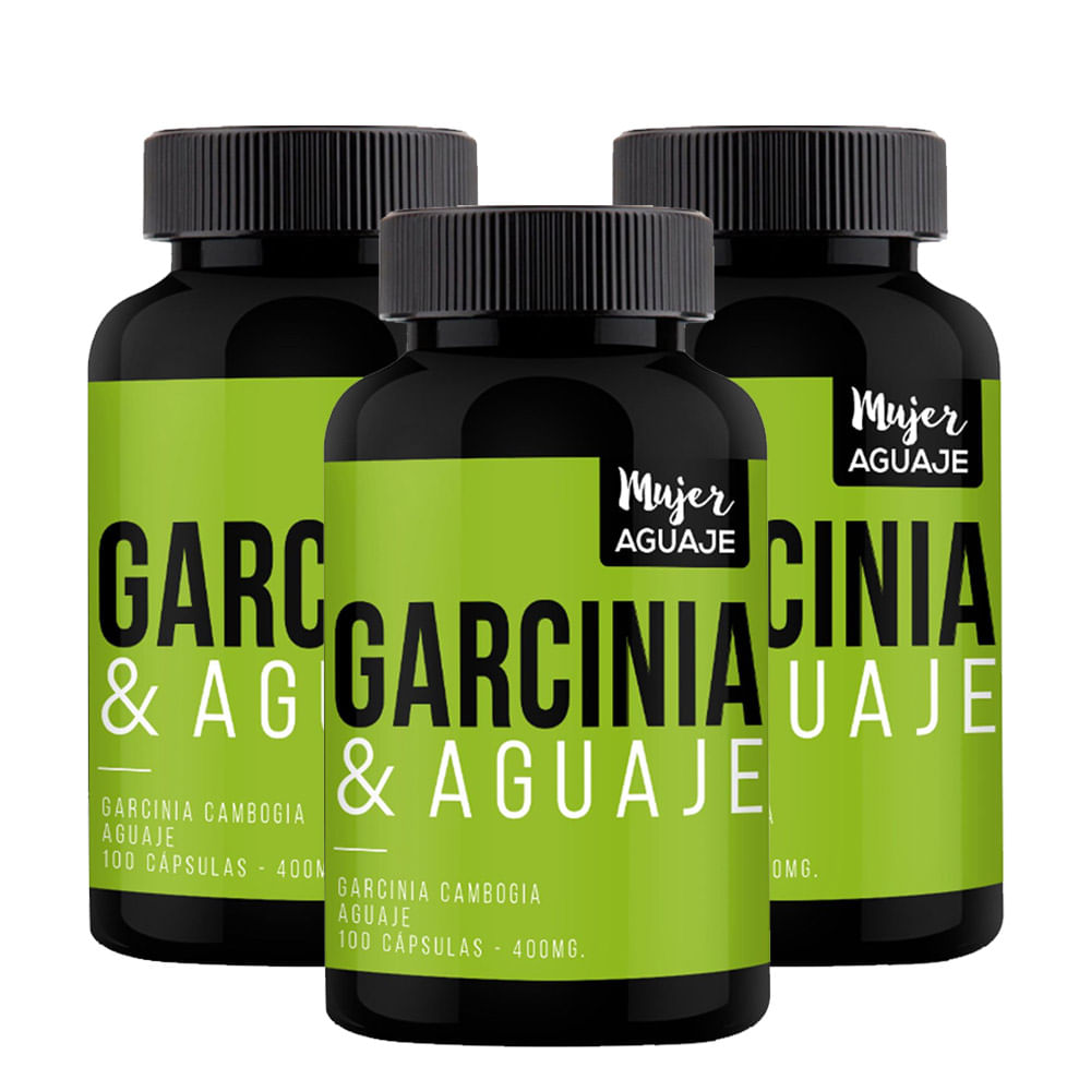 Pack 03 Frascos Garcinia&Aguaje Mujer Aguaje 100 Capsulas