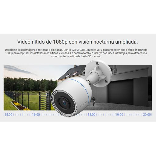 Ezviz Cámara Seguridad Wifi Tubo Exterior C3X 1080P Full Hd