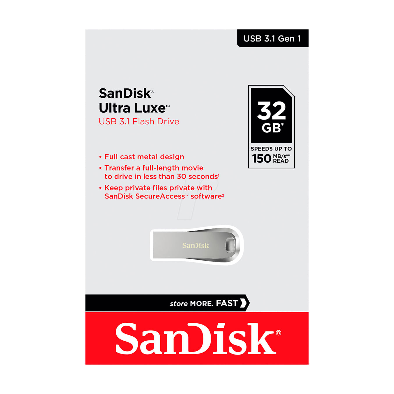 Memoria USB SanDisk Ultra Luxe 32GB 3.1 Flash Drive