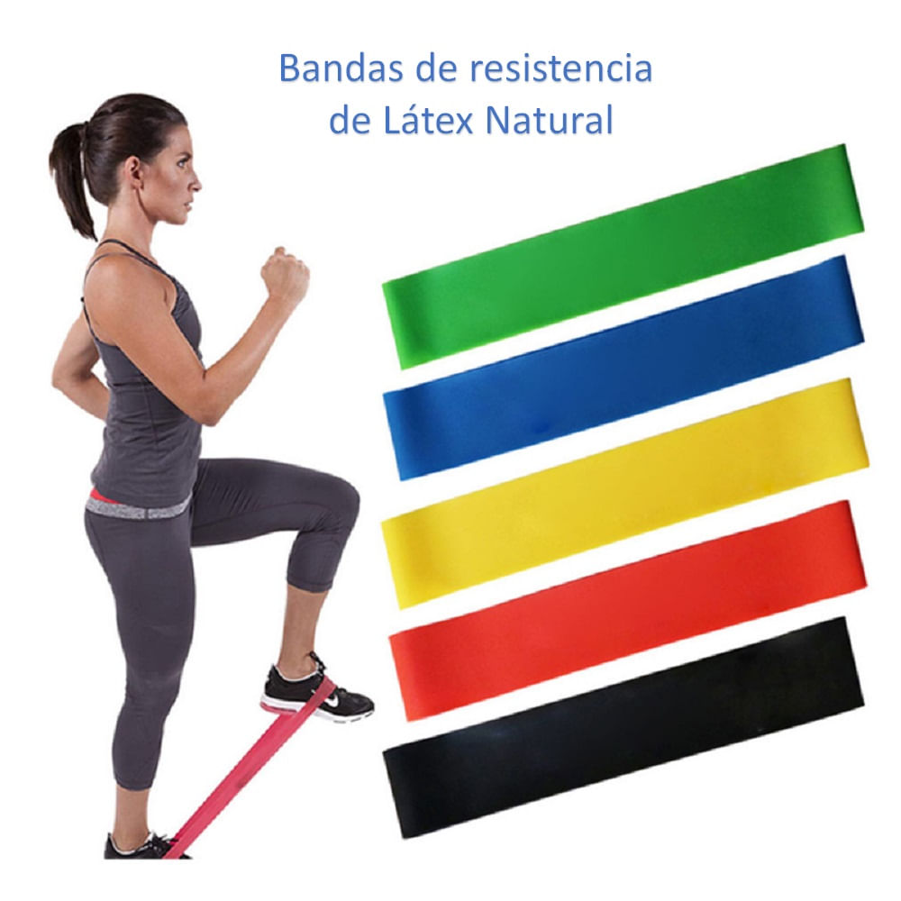 Bandas elásticas para ejercicios y rehabilitación, 5 niveles de  resistencia
