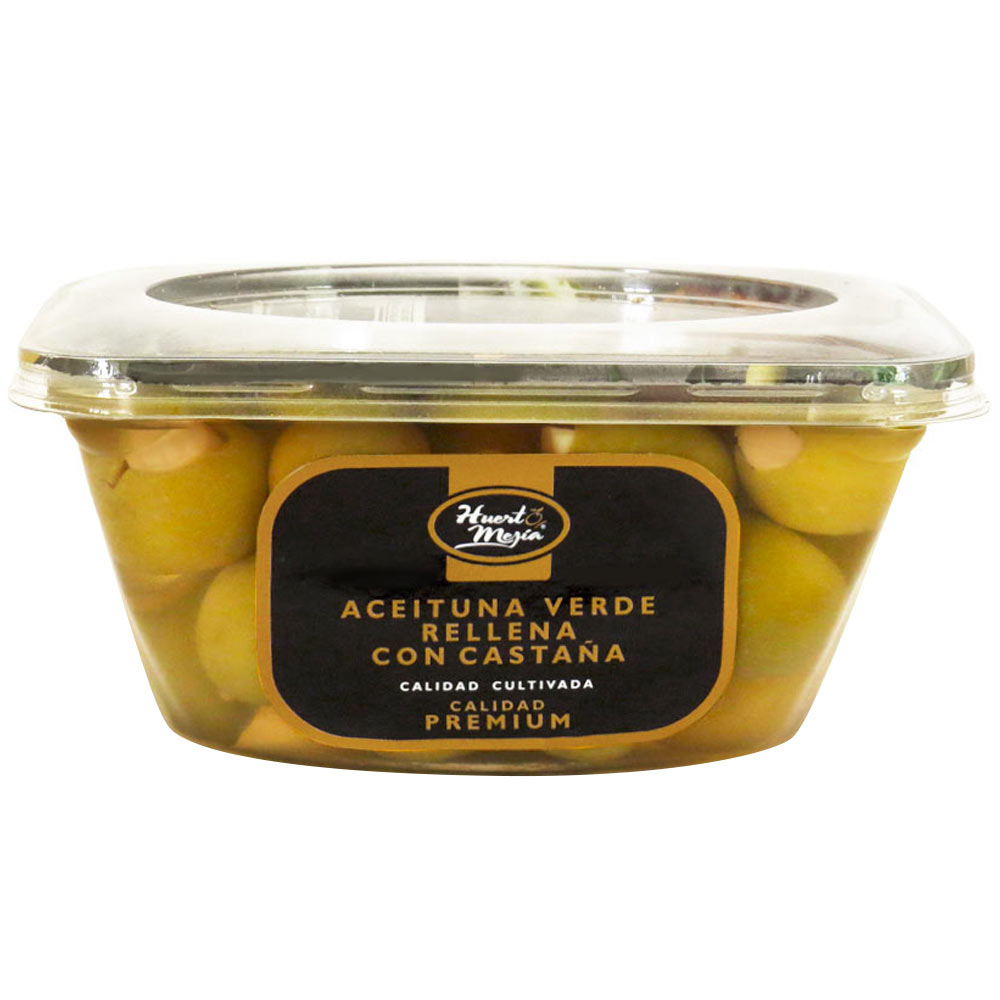 Aceituna Verde con Castaña HUERTO MEJÍA Paquete 220g