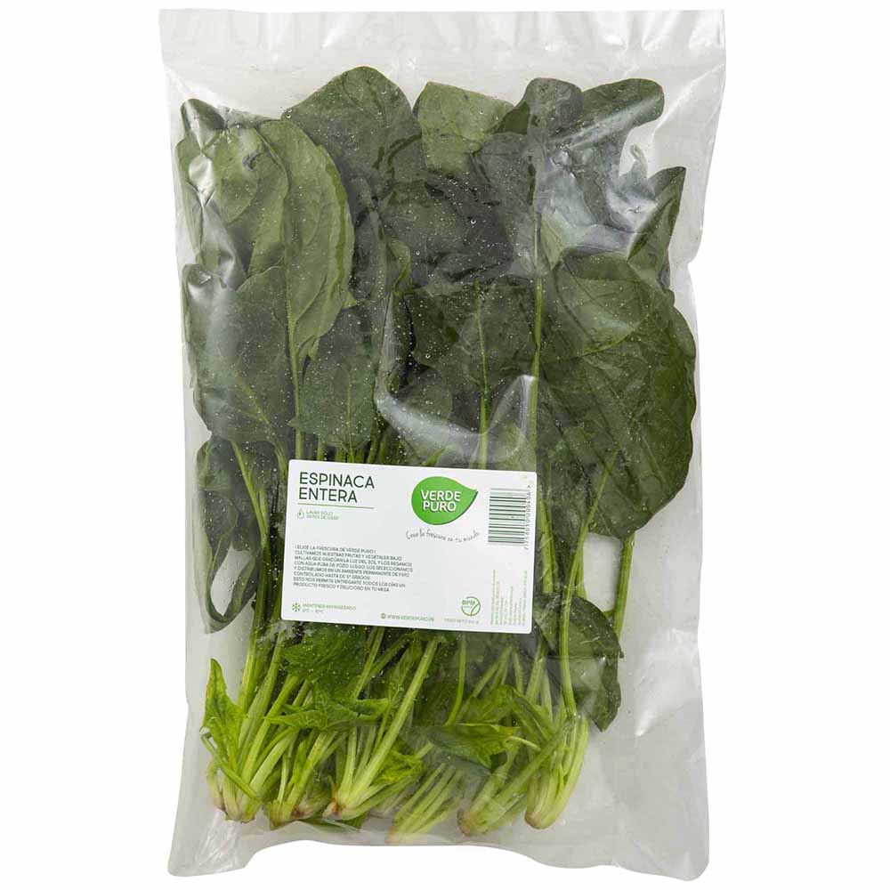 Espinaca VERDE PURO Bolsa 500g aprox.