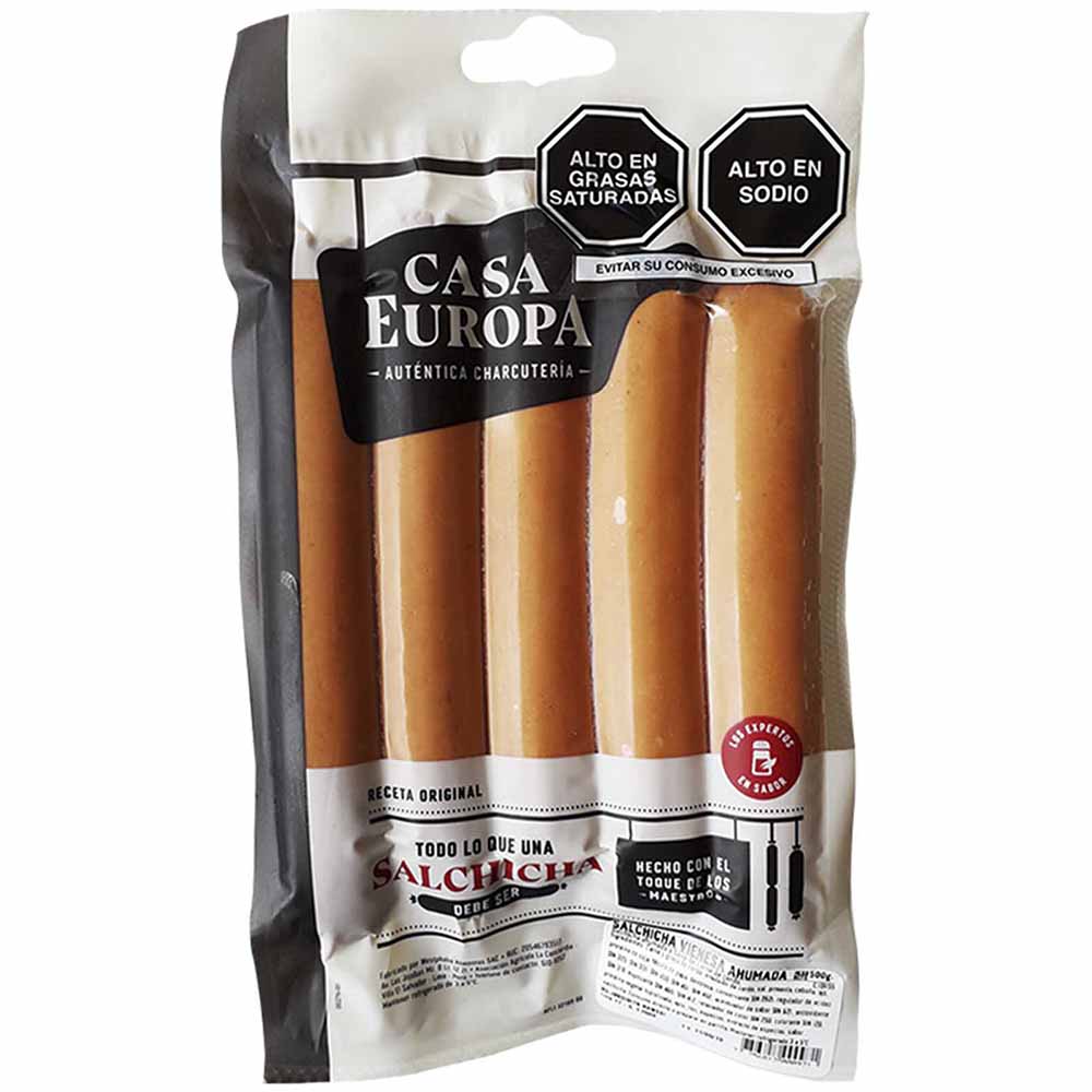 Salchicha Vienesa Ahumada CASA EUROPA Paquete 500g