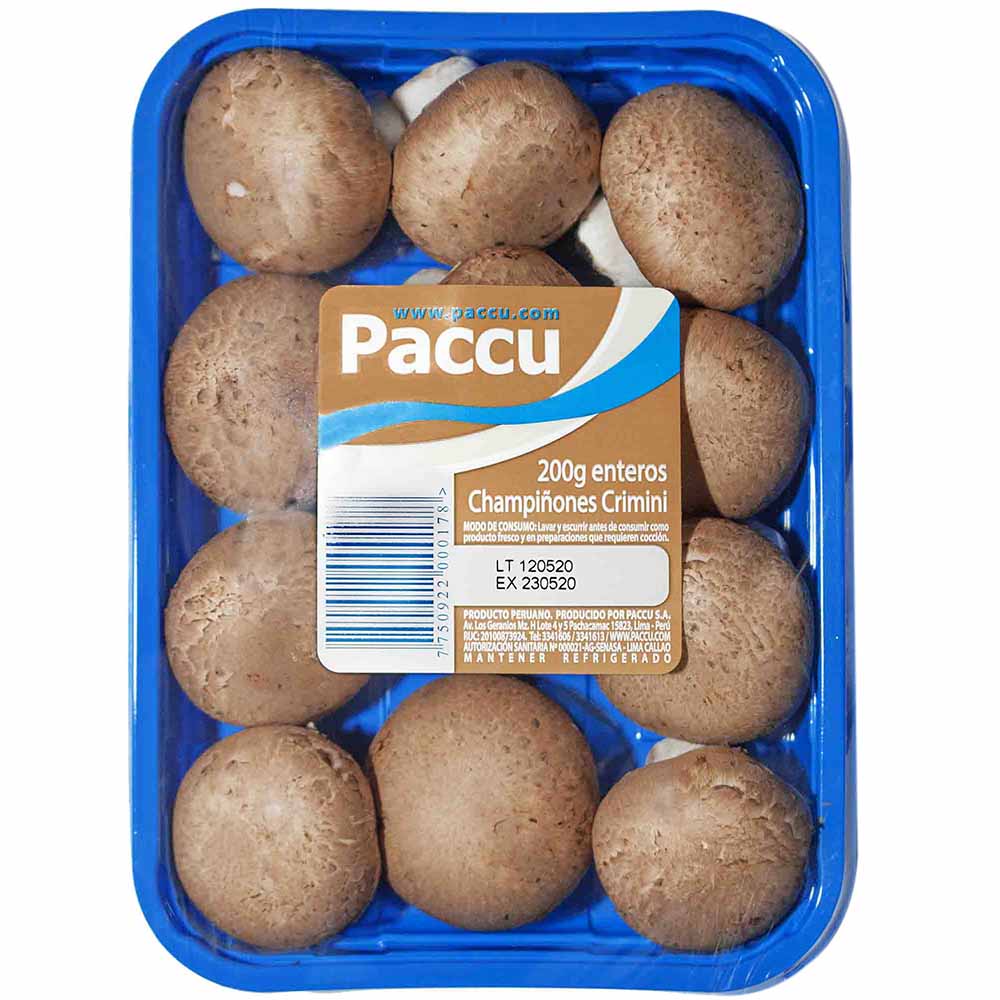 Champiñon Entero PACCU Crimmini Bandeja 200g