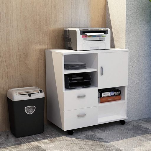 Mueble Porta Impresora & Organizador Bonno Basha Blanco
