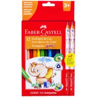 Lápices FABER CASTELL Eco-Lápices Color Triangular Jumbo Caja 12un + 2 Lápices