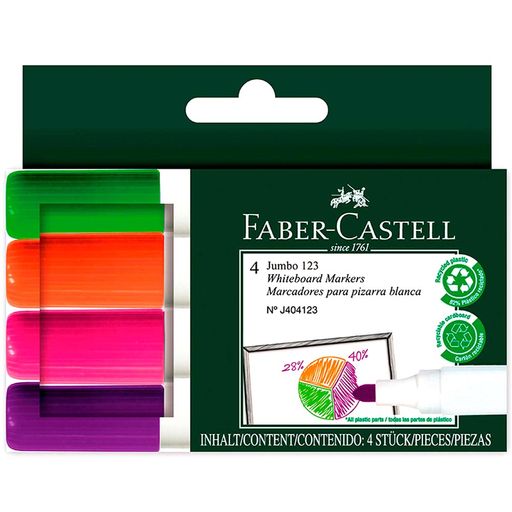 Marcador permanente blanco en empaque de cartón – Faber-Castell Perú