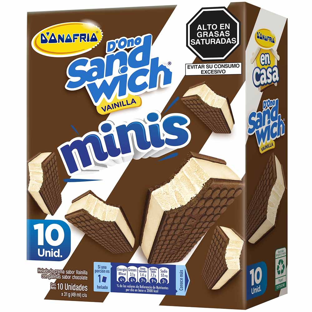 Helados D'ONOFRIO Mini Sandiwch Caja 10un | plazaVea - Supermercado