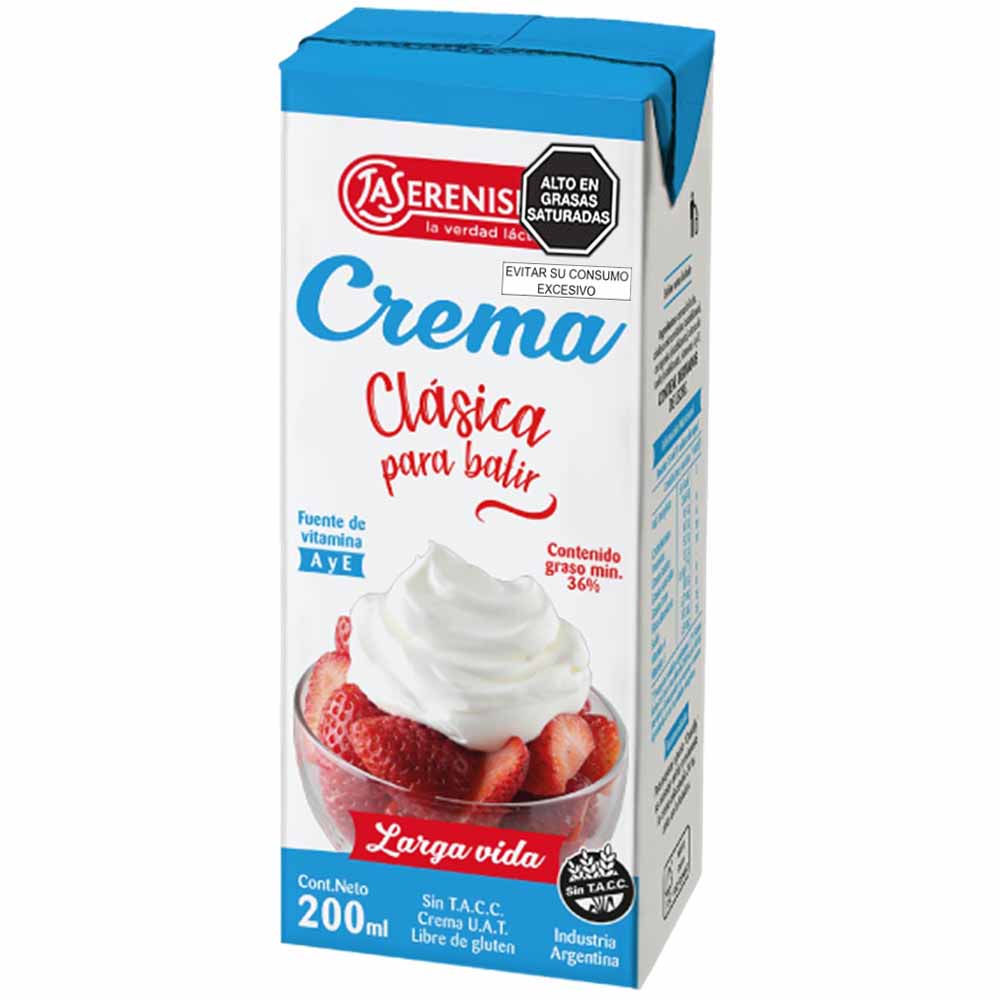 Crema de Leche LA SERENÍSIMA Larga Vida Caja 200ml plazaVea