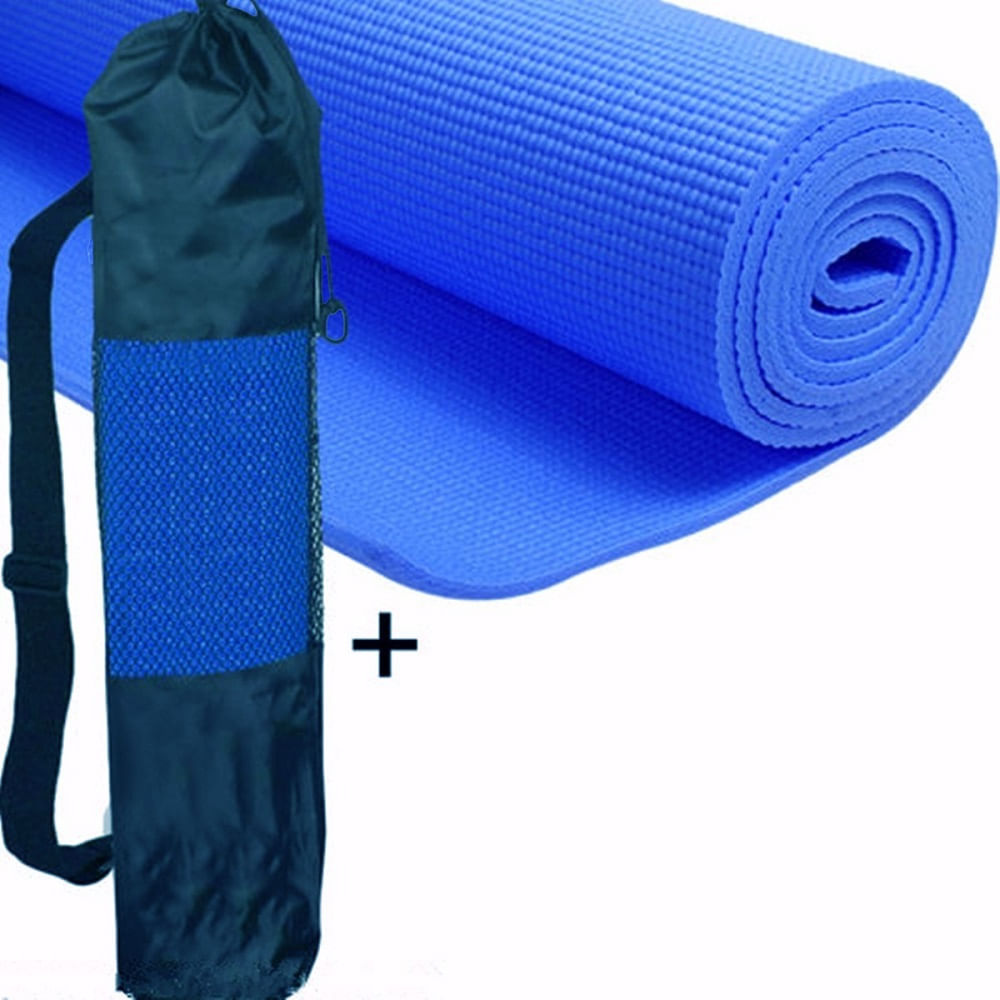 Mat De Yoga Pilates Fitness 6mm Con Funda Transportadora Azul Plazavea Supermercado 