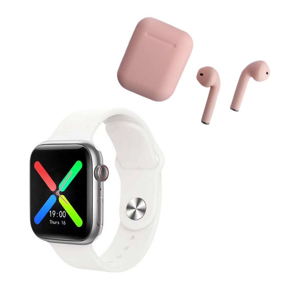 Pack Smartwatch T500 Plus Blanco y Audífono Rosado | plazaVea - Supermercado