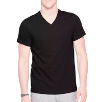 Polo Boston Manga Corta Cuello V Negro