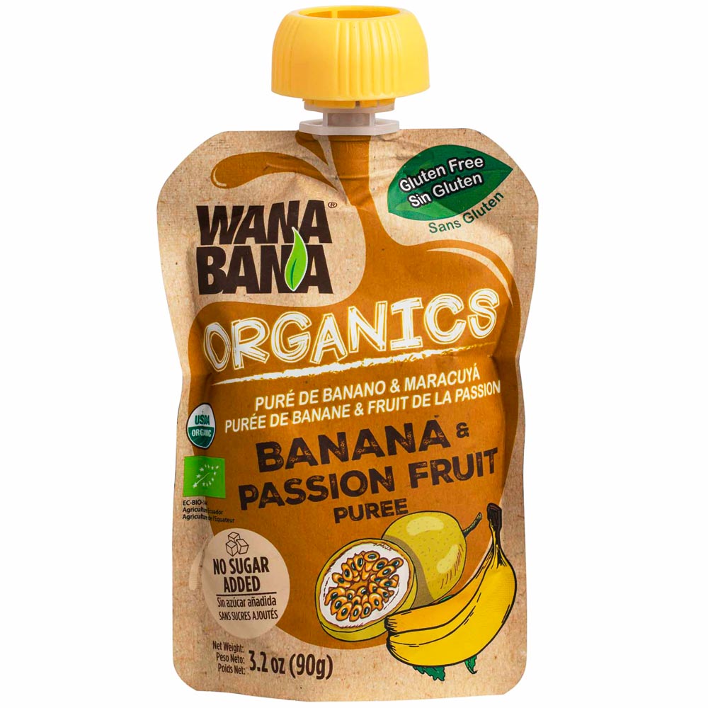 Puré de Fruta WANA BANA Banana & Maracuyá Doypack 90g plazaVea