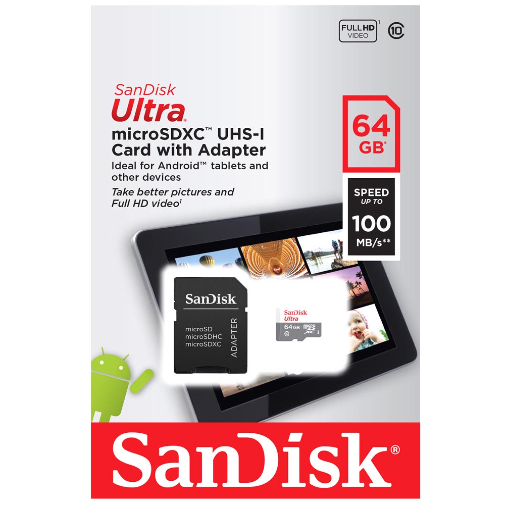 Tarjeta Micro SD SANDISK Ultra C/Adapt 64GB