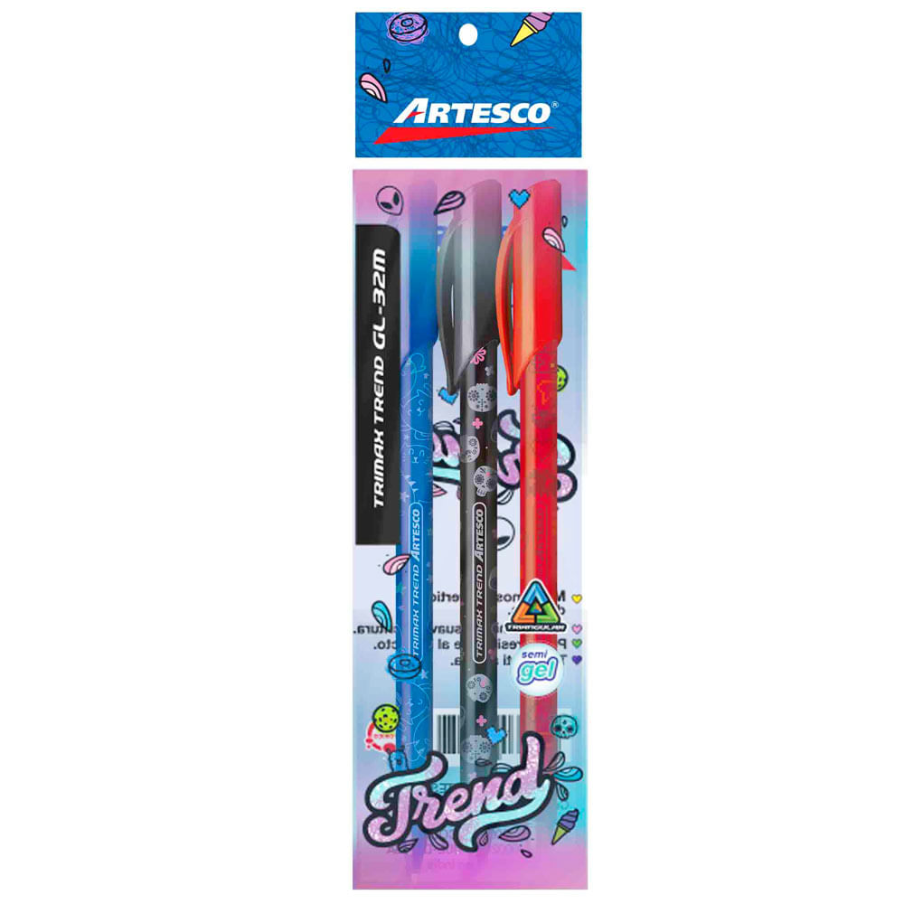 Lapiceros ARTESCO Trimax Trend GL-32m Paquete 3un