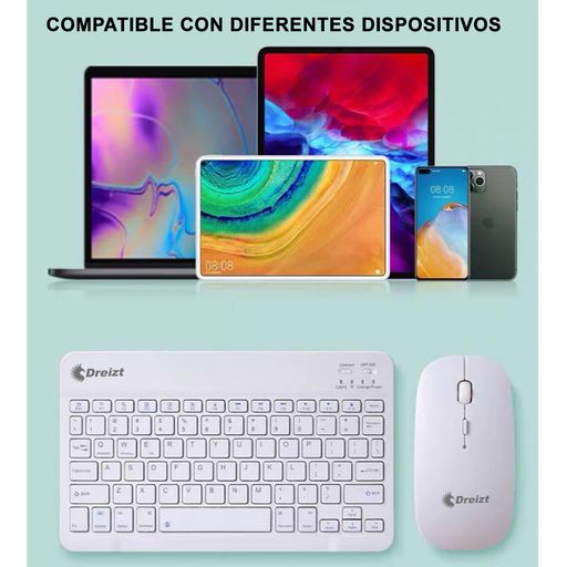 Kit Teclado Y Mouse Inalámbrico Bluetooth Multidipositivo DT100