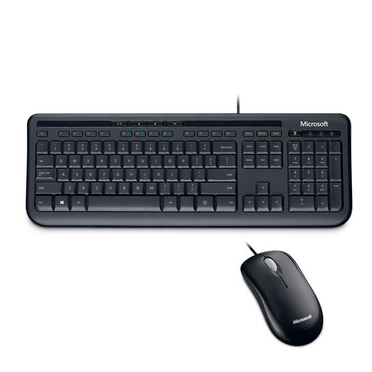 Kit Teclado y Mouse Microsoft Wired 600, USB 2.0 Color Negro