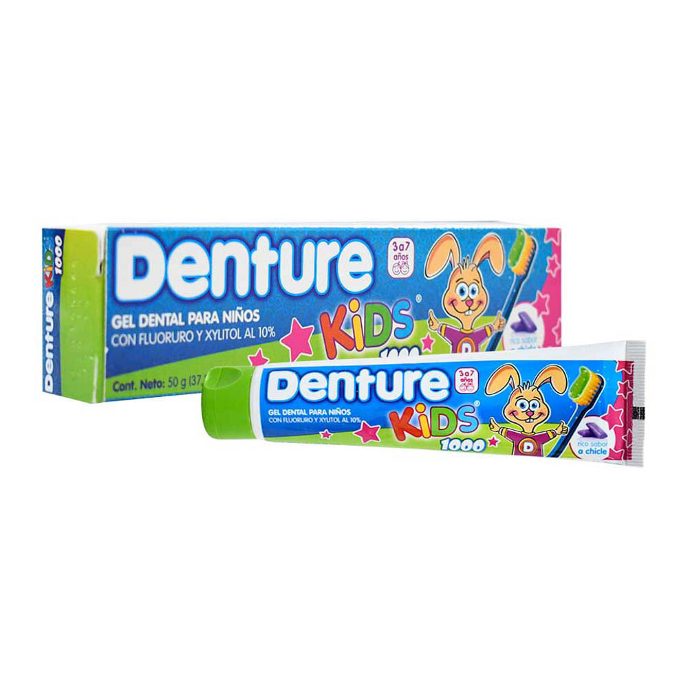 Gel de Limpieza Detal Denture Kids Sabor a Chicle - Tubo 50 G